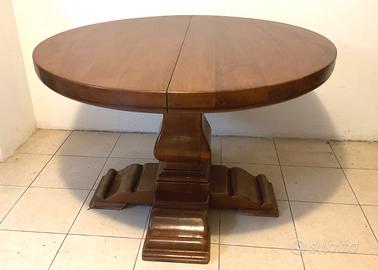 Tavolo rotondo in legno massello allungabile