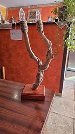 Lampada artigianale in mandorlo