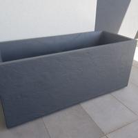 Fioriera in plastica "stone decor Grigio