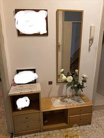 Mobile da ingresso con specchio legno chiaro