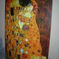 Stampa su legno Klimt Il Bacio 62 x 92 cm