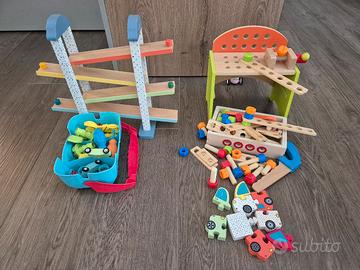 set falegname con pista macchinine