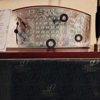 set scrivania legno/argento nuovo