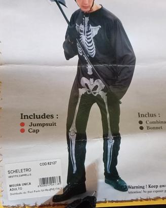 abito scheletro carnevale 