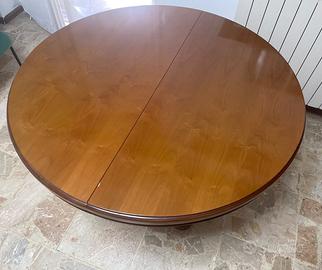 Tavolo rotondo allungabile in legno con gambo cent