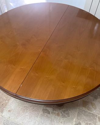 Tavolo rotondo allungabile in legno con gambo cent
