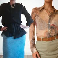 Camicie donna vintage e zara taglia S nera e beige