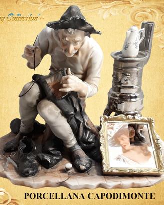 Scultura uomo ceramica porcellana capodimonte