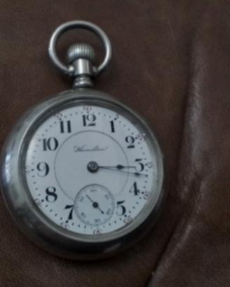 antico orologio da taschino Hamilton argento