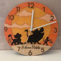 Orologio da parete Il Re Leone artigianle in legno