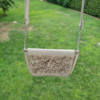 Borsetta argento ragazza con fiori in rilievo