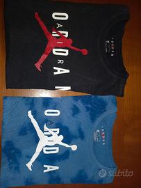 n.2 magliette  jordan blu e nera  12/13 anni