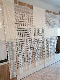 Copriletto matrimoniale con pizzo Macramè