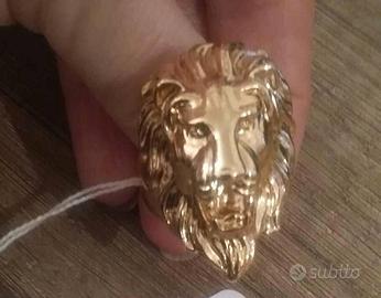 Anello testa di hot sale leone oro usato