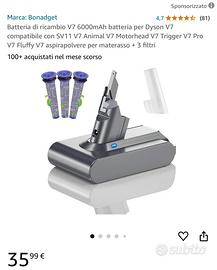 Batteria e filtri ricambio Dyson V7