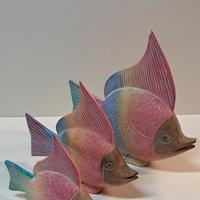 Tris pesci delle Muritius in legno