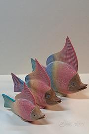 Tris pesci delle Muritius in legno