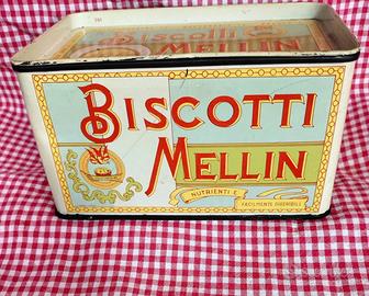 Latta Mellin Biscotti Scatola Vintage Anni 70