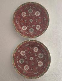 Coppia di piatti di porcellana cinese