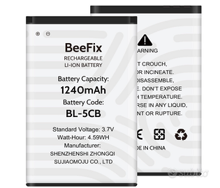 Batteria BL-5CB 1240mAh Potenziata per Nokia 105,