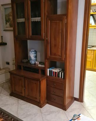 Mobile soggiorno arte povera in noce