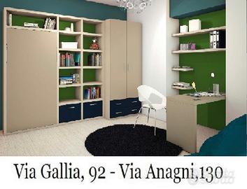 Letto a scomparsa singolo verticale molteni