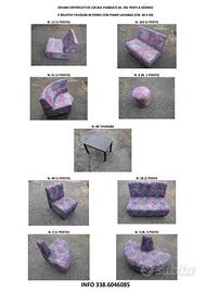 Divani certificati ex locale pubblico e tavolini