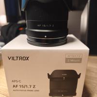 obiettivo viltrox af 15 1.7 nikon Z apsc