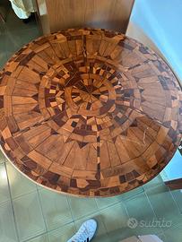 Tavolo rotondo intarsi diametro 100 altezza 73 cm