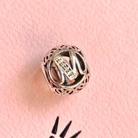 Charm pandora lettera M con brillantini