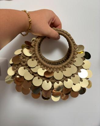 Borsa in fettuccia con manici rigidi