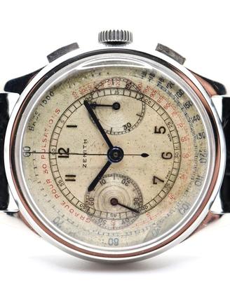Zenith Crono 38mm acciaio anni 40 Ref. 22406