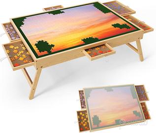 Tavolo da puzzle in legno, 1500 pezzi - NUOVO