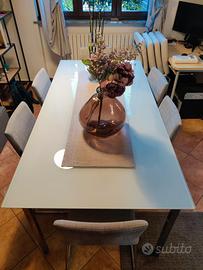 Tavolo da pranzo in vetro satinato 190x95