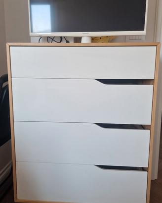 Cassettiera IKEA MANDAL 6 cassetti bianco/betulla