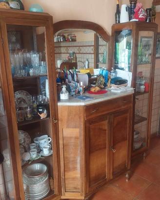 Credenza / Vetrina vintage in legno con sp