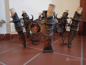 lampadario  ferro battuto   tavernetta