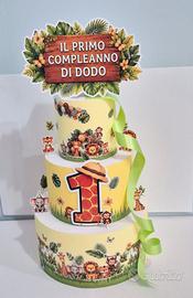 Torta scenografica safari 1° compleanno


