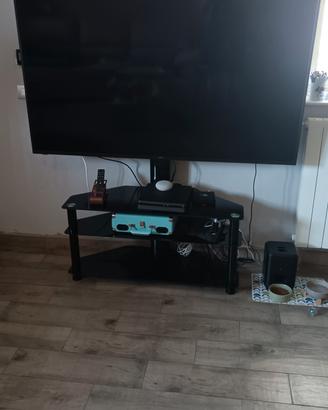 mobile porta TV in vetro nero
