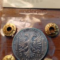 5 lek argento colonia Albania moneta Periziata 