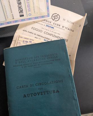 Fiat 500 F 1965 8 Bulloni Targhe  Documenti Orig.