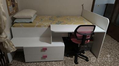 Letto Singolo con scrivania salvaspazio 