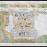 Francia - banconota circolata SUP da 500 Franchi