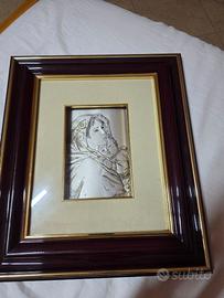 Quadro Maternità in Argento 925 con Cornice 40x35