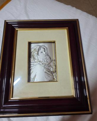 Quadro Maternità in Argento 925 con Cornice 40x35