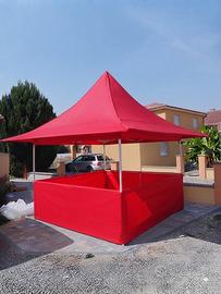 Gazebo mastertent con  tettoia  colore rosso nuovo