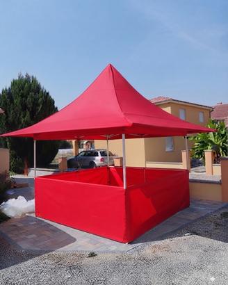 Gazebo mastertent con  tettoia  colore rosso nuovo