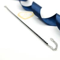 Bracciale Tennis nero Zirconi Acciaio Uomo