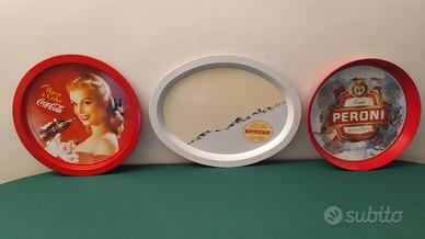 Vassoi vintage bistefani/peroni/coca cola