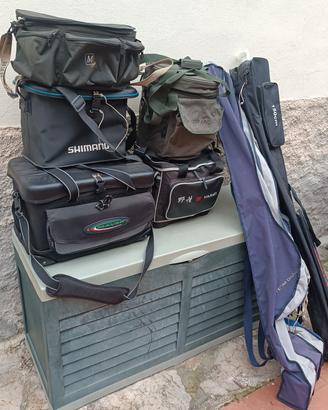 5 Borsoni/cassoni surfcasting Shimano e Maver.